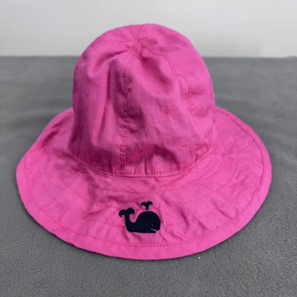 Pottery Barn Kids Whale Bucket Hat Pink Navy Reversible Baby Sun Hat‎